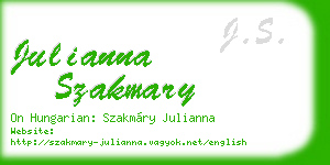 julianna szakmary business card