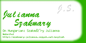 julianna szakmary business card